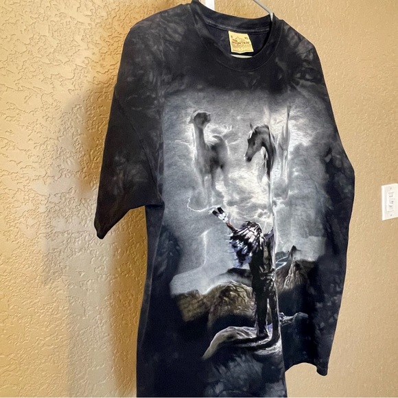 The Mountain American Native and Spirit Horses Distressed Tie Dye T-shirt Sz XL - Picture 3 of 10